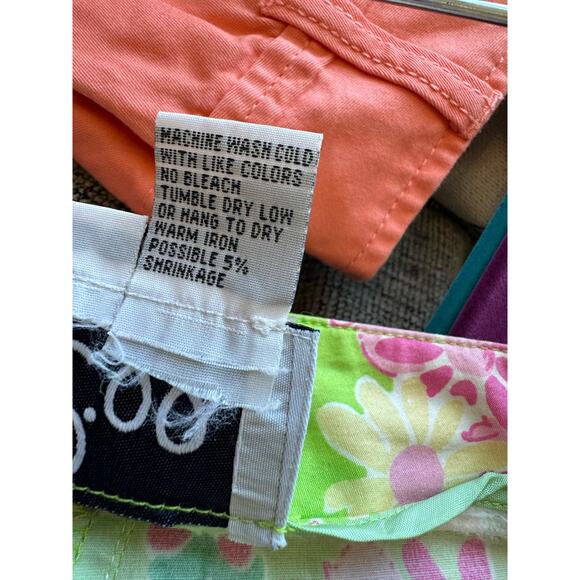 Lilly Pulitzer VTG Daisy Floral Mid Rise Capri Pants Cuff Pockets Green Sz 4 - Picture 6 of 7